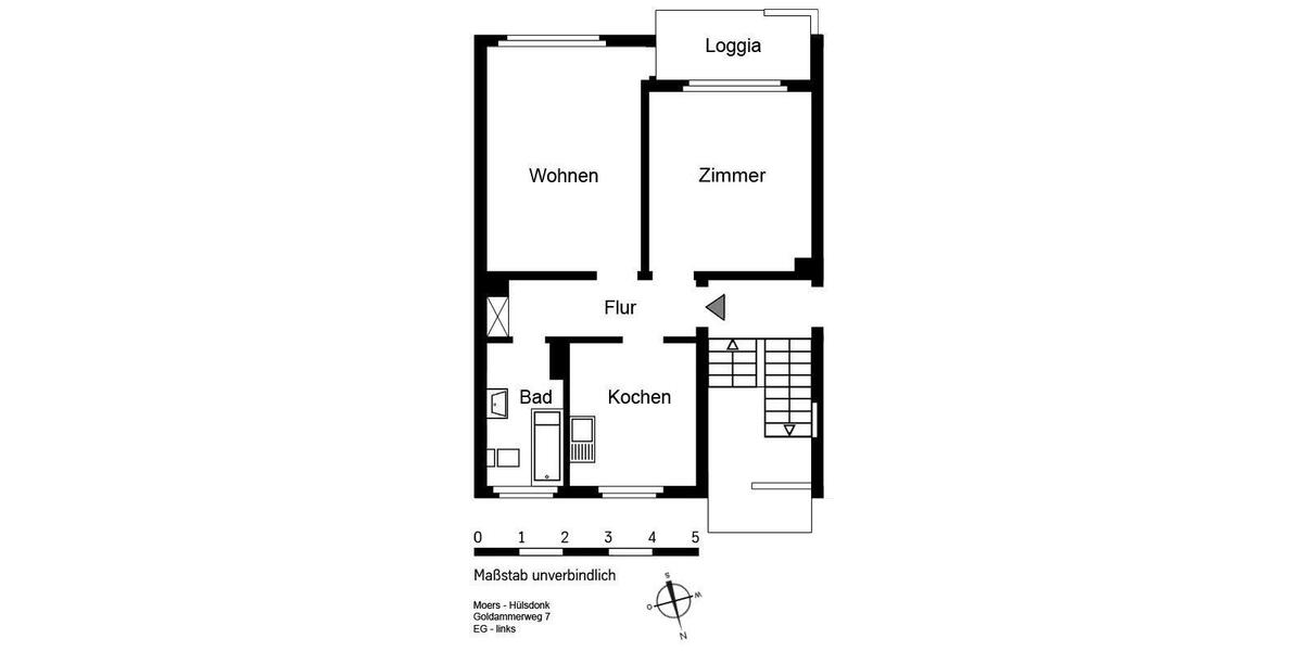 Erdgeschoßwohnung Moers - 2.5 Zimmer, 53 m&sup2;, 559&euro; | Angebot:26677454