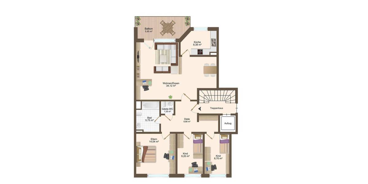 Etagenwohnung Mönchengladbach Rheydt - 4 Zimmer, 95 m&sup2;, 169.000&euro; | Angebot:26080700