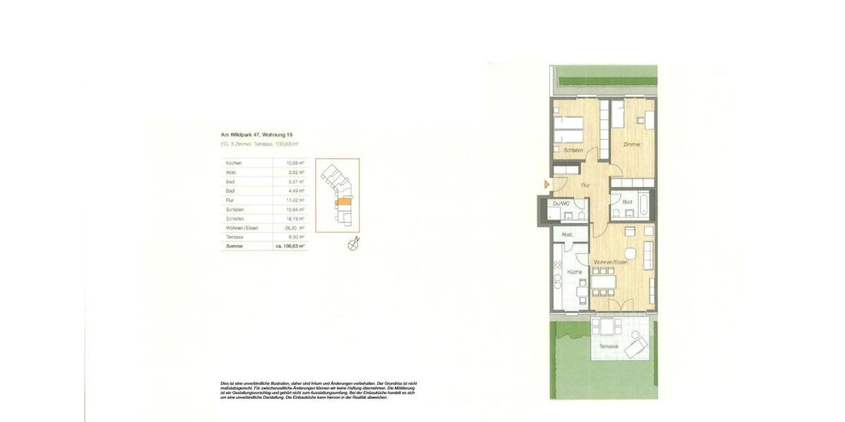 Erdgeschoßwohnung Düsseldorf Stadtbezirk 7 - 3 Zimmer, 101 m&sup2;, 1.989&euro; | Angebot:25790782