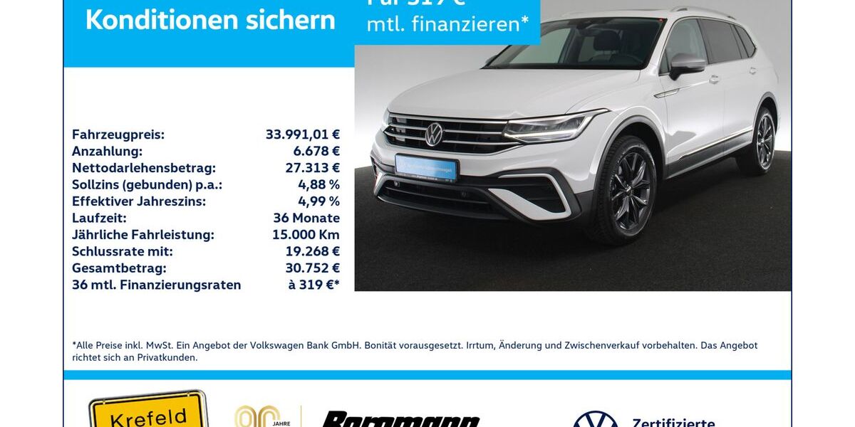 VW Tiguan Allspace 51.708 km 33.991 &euro; Krefeld 47803