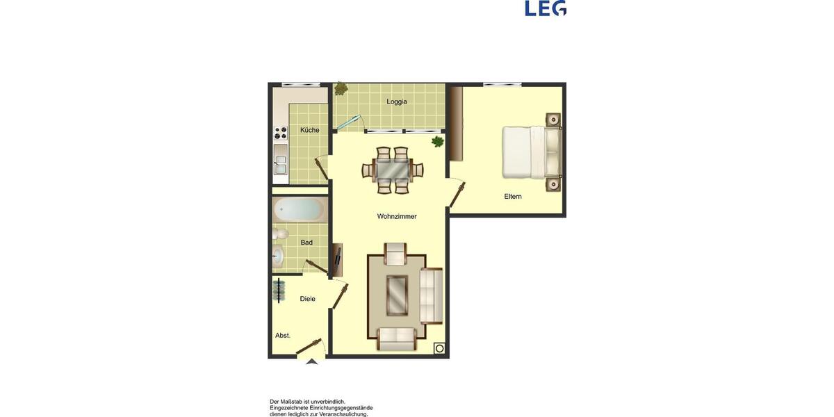 Etagenwohnung Düsseldorf Stadtbezirk 10 - 2.5 Zimmer, 51 m&sup2;, 559&euro; | Angebot:26003861