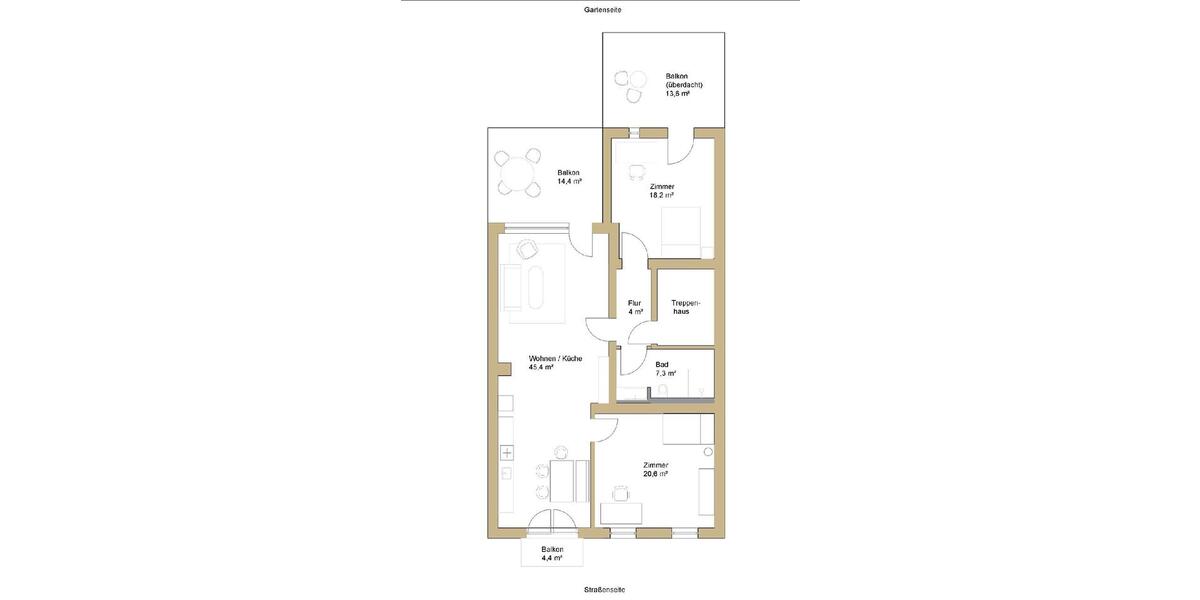 Etagenwohnung Krefeld Cracau - 3 Zimmer, 103 m&sup2;, 1.285&euro; | Angebot:26639550