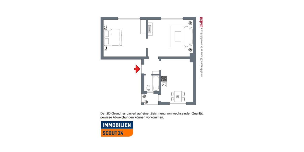Erdgeschoßwohnung Duisburg Duisburg-Mitte - 2 Zimmer, 59 m&sup2;, 499&euro; | Angebot:23721676