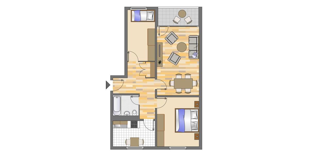 Etagenwohnung Neuss Erfttal - 3 Zimmer, 69 m&sup2;, 739&euro; | Angebot:25996594