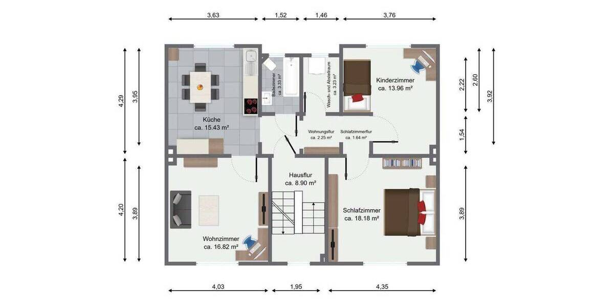 Etagenwohnung Mönchengladbach Geneicken - 3 Zimmer, 76 m&sup2;, 152.795&euro; | Angebot:25742588