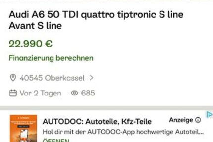 Audi A6 90.000 km 21.000 &euro; Düsseldorf 40545