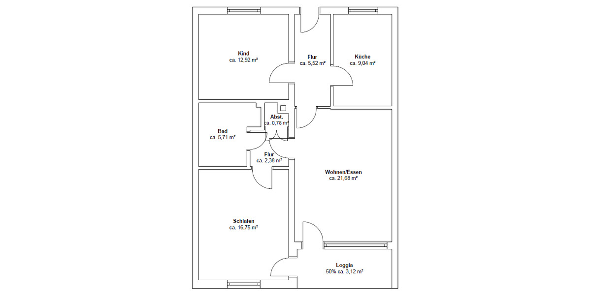 Etagenwohnung Duisburg Rumeln-Kaldenhausen - 3 Zimmer, 78 m&sup2;, 154.000&euro; | Angebot:25692298