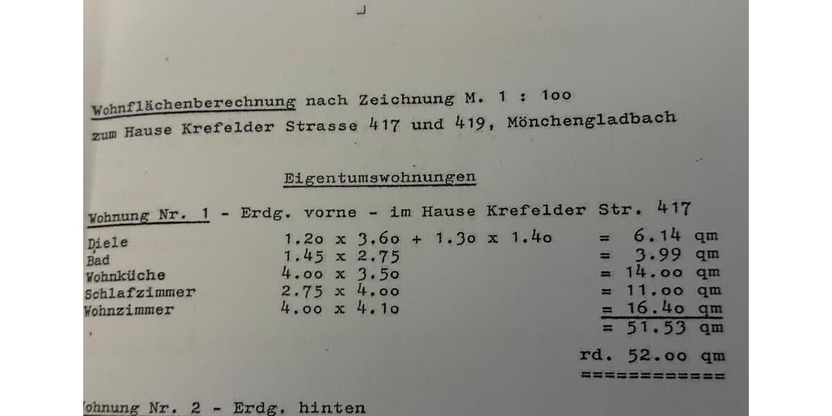 Erdgeschoßwohnung Mönchengladbach Ost - 2 Zimmer, 52 m&sup2;, 89.900&euro; | Angebot:25380004