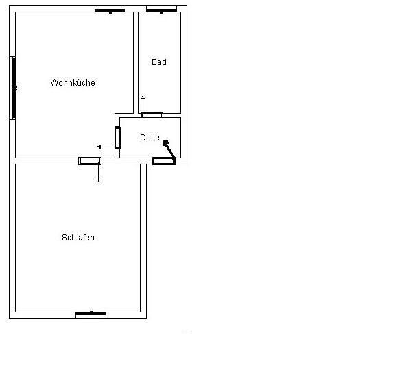 Erdgeschoßwohnung Mönchengladbach Süd - 1 Zimmer, 32 m&sup2;, 309&euro; | Angebot:25992870