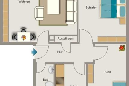 Wohnung Duisburg Walsum - 3.5 Zimmer, 54 m&sup2;, 583&euro; | Angebot:25852208