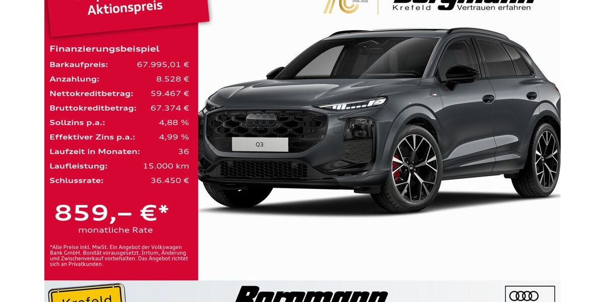 Audi Q3 1.032 km 67.995 &euro; Krefeld 47803
