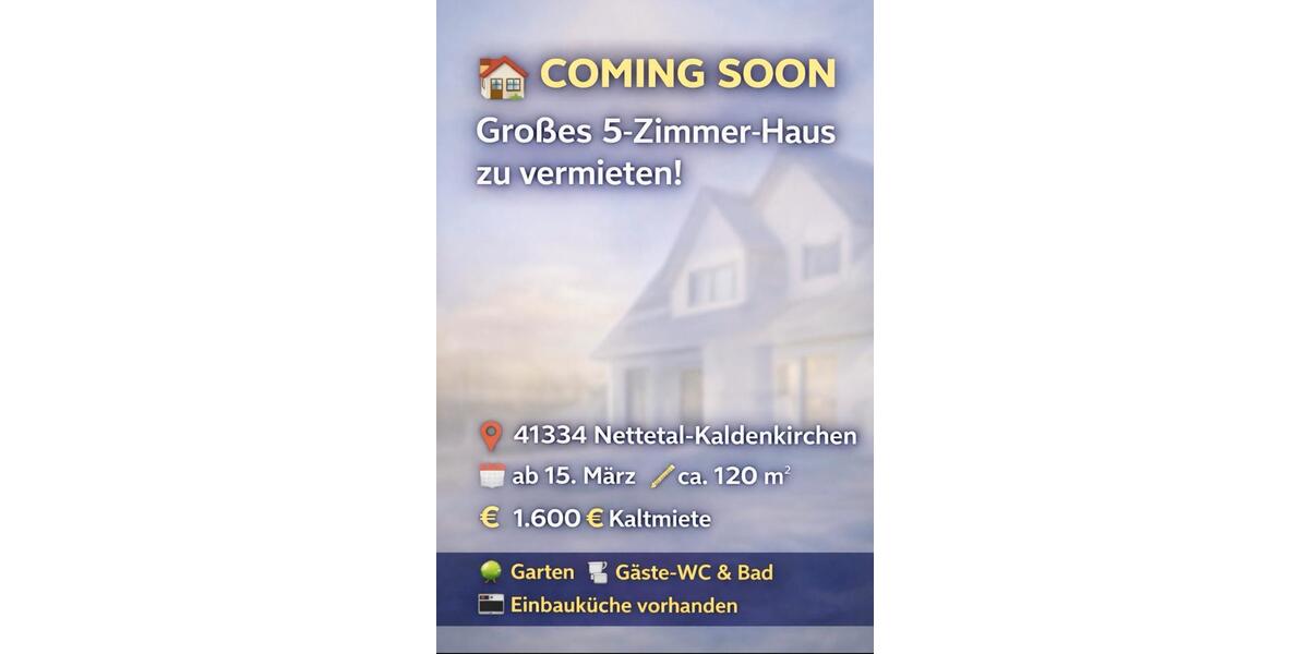 Etagenwohnung Nettetal - 5 Zimmer, 120 m&sup2;, 1.600&euro; | Angebot:25330976