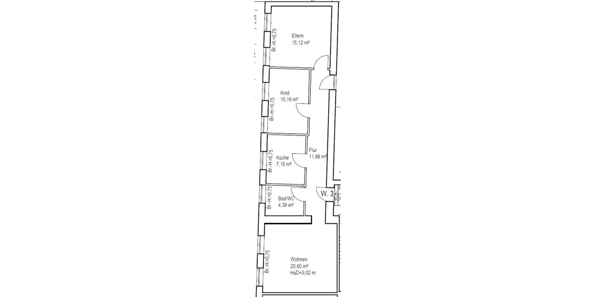 Etagenwohnung Krefeld - 3 Zimmer, 69 m&sup2;, 1.100&euro; | Angebot:25941038