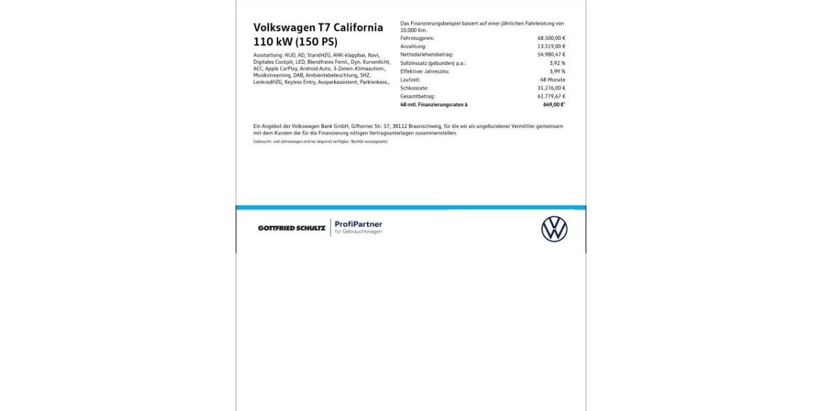 VW T7 California 12.504 km 68.500 &euro; Düsseldorf 40233