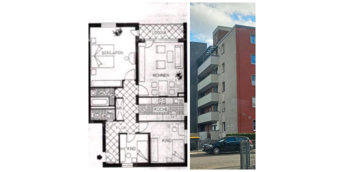 Etagenwohnung Mönchengladbach Süd - 3 Zimmer, 79 m&sup2;, 159.000&euro; | Angebot:26033196