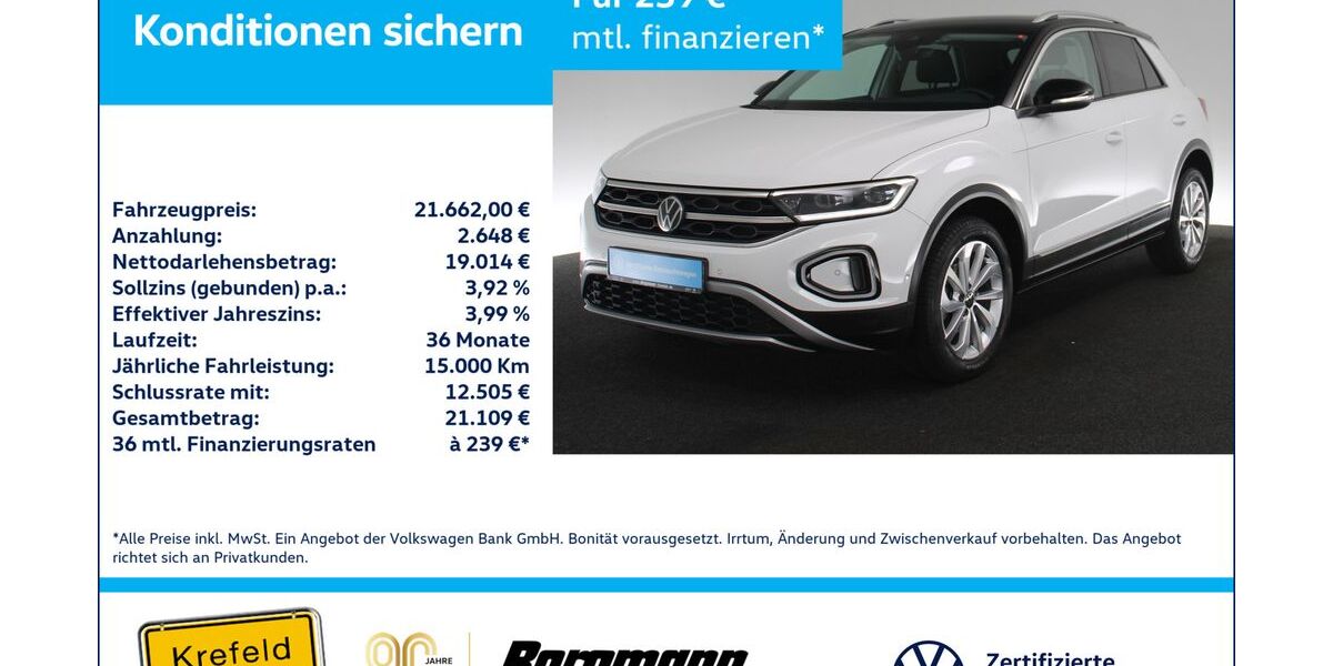 VW T-Roc 36.658 km 21.662 &euro; Krefeld 47803