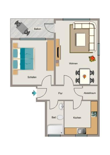 Erdgeschoßwohnung Kamp-Lintfort Lintfort - 3.5 Zimmer, 64 m&sup2;, 572&euro; | Angebot:24967383