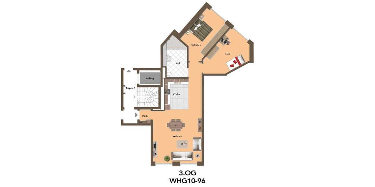 Etagenwohnung Düsseldorf Pempelfort - 3 Zimmer, 96 m&sup2;, 1.824&euro; | Angebot:23569741