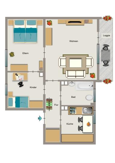 Etagenwohnung Mülheim an der Ruhr Mellinghofen - 3.5 Zimmer, 60 m&sup2;, 575&euro; | Angebot:26672527