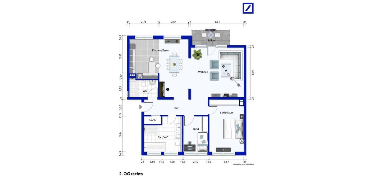 Etagenwohnung Düsseldorf Oberkassel - 3 Zimmer, 106 m&sup2;, 635.000&euro; | Angebot:26930034