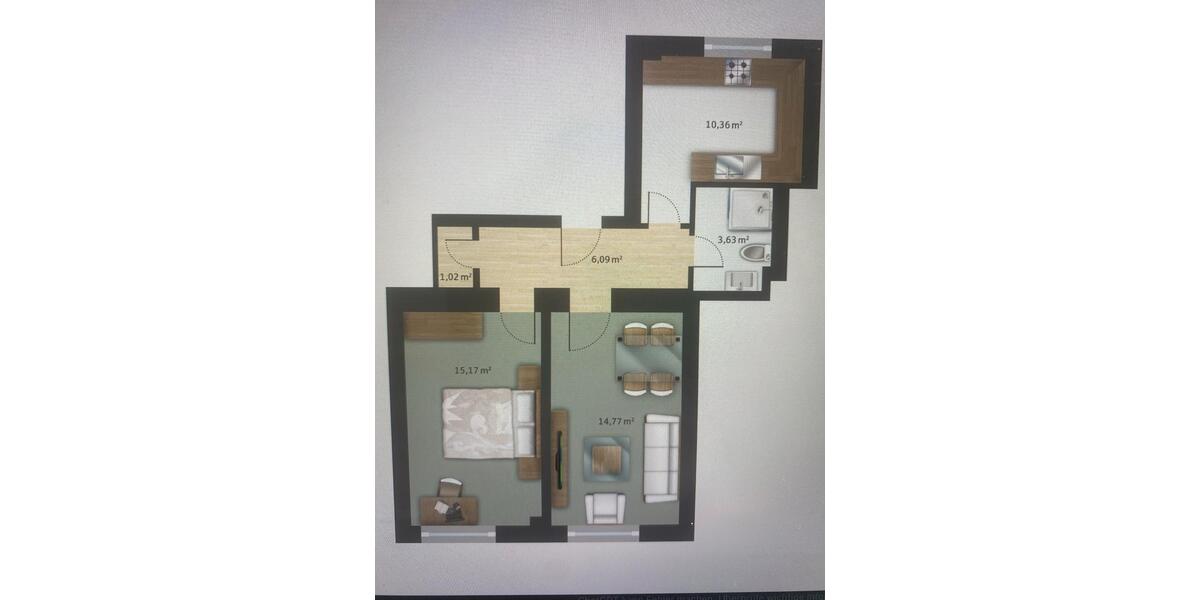 Etagenwohnung Düsseldorf Oberbilk - 2 Zimmer, 51 m&sup2;, 185.000&euro; | Angebot:26940511