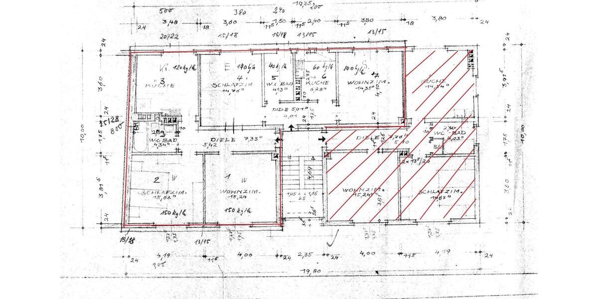Etagenwohnung Duisburg Mittelmeiderich - 4 Zimmer, 100 m&sup2;, 579&euro; | Angebot:25988824