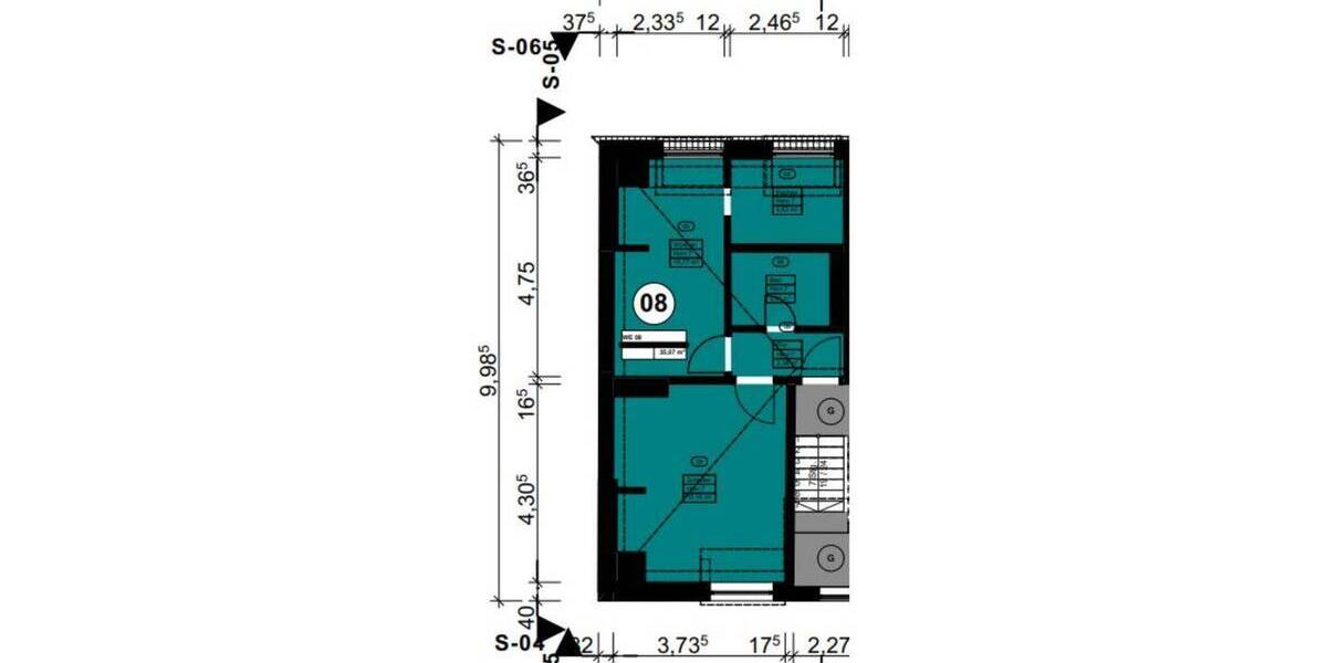 Etagenwohnung Mönchengladbach Rheydt - 2 Zimmer, 37 m&sup2;, 129.500&euro; | Angebot:26794391