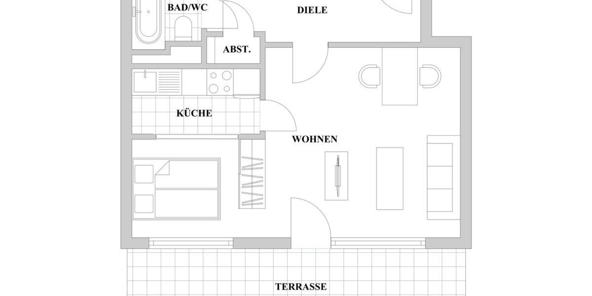 Etagenwohnung Düsseldorf Derendorf - 2 Zimmer, 45 m&sup2;, 249.000&euro; | Angebot:25683375