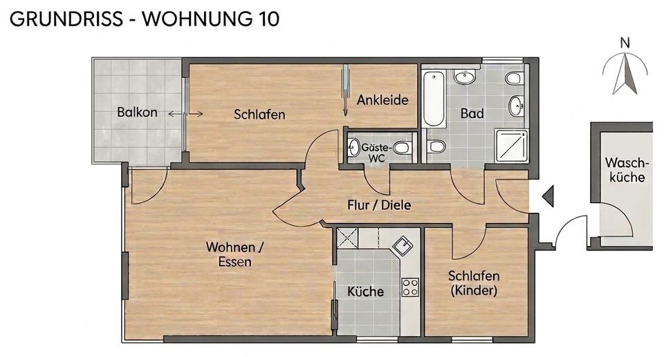 Etagenwohnung Moers - 3.5 Zimmer, 82 m&sup2;, 244.500&euro; | Angebot:26987209