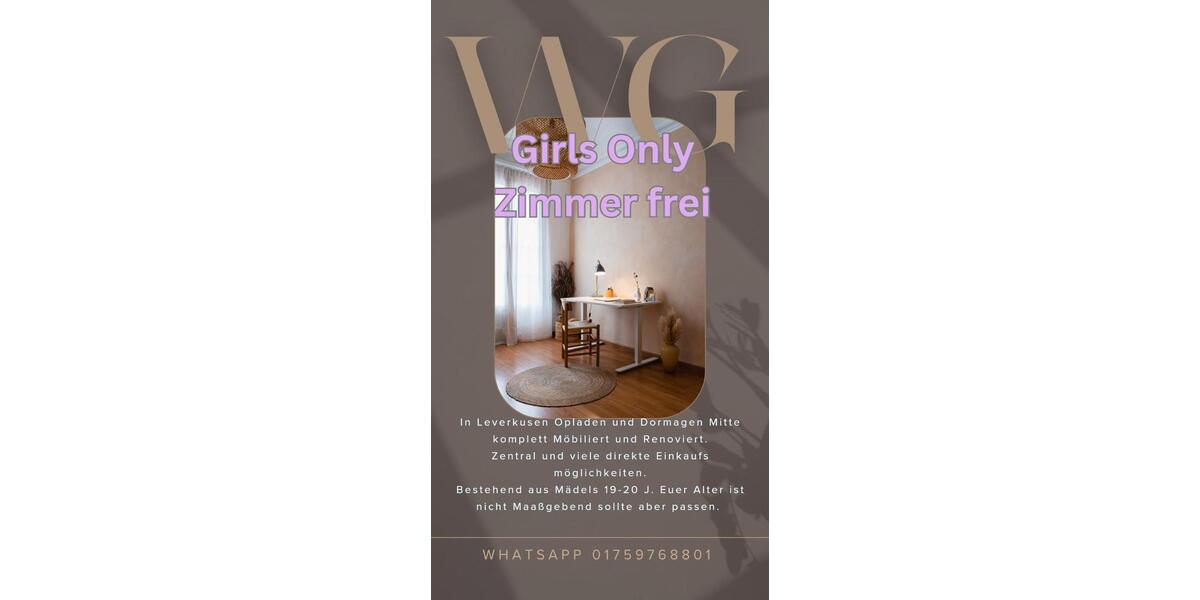 Etagenwohnung Dormagen - 1 Zimmer, 25 m&sup2;, 500&euro; | Angebot:26671730