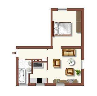 Etagenwohnung Duisburg Huckingen - 2 Zimmer, 41 m&sup2;, 409&euro; | Angebot:26098403