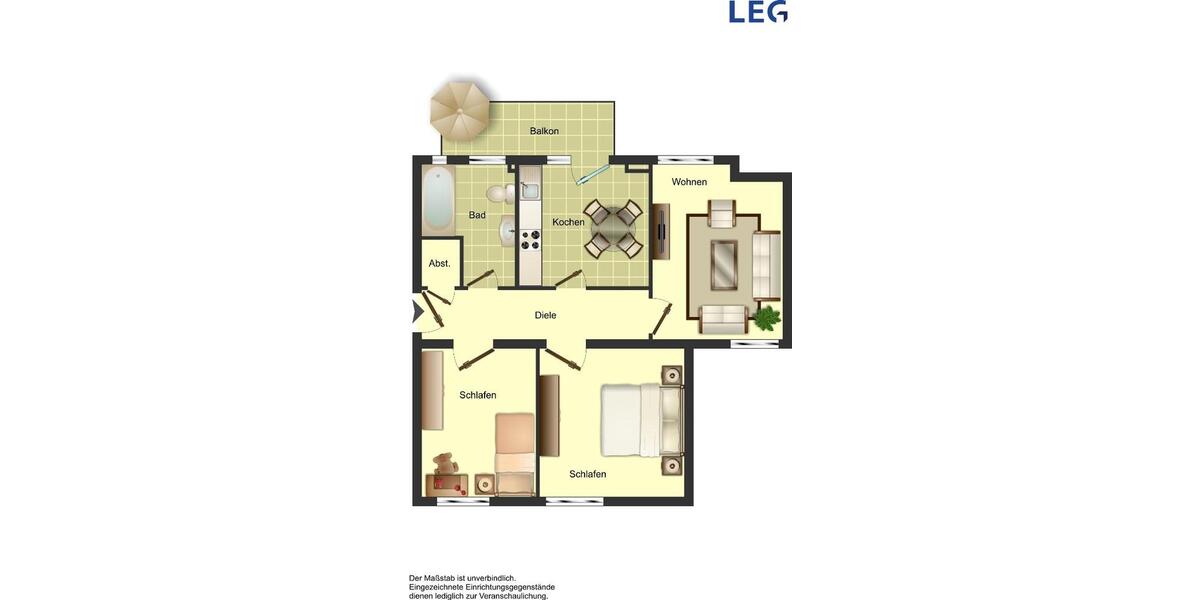 Erdgeschoßwohnung Duisburg Huckingen - 3 Zimmer, 70 m&sup2;, 350&euro; | Angebot:26661759