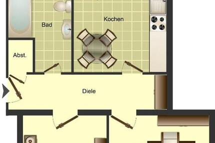 Wohnung Duisburg Huckingen - 2 Zimmer, 53 m&sup2;, 266&euro; | Angebot:25552172