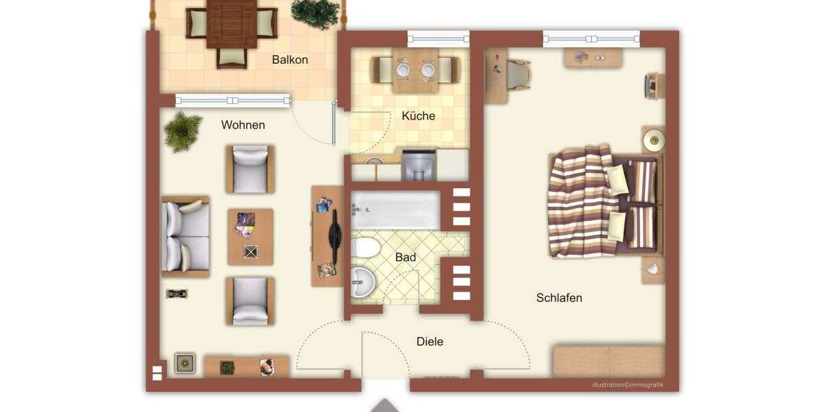 Etagenwohnung Mönchengladbach Dahl - 2 Zimmer, 50 m&sup2;, 499&euro; | Angebot:25940570