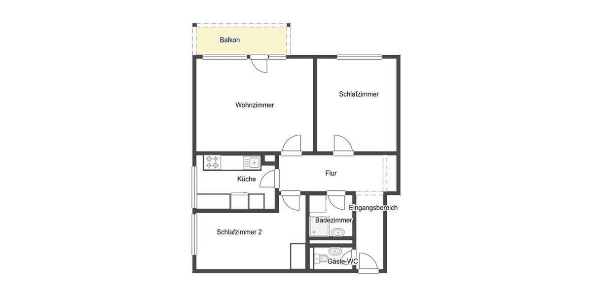 Etagenwohnung Mönchengladbach Giesenkirchen - 3 Zimmer, 75 m&sup2;, 149.000&euro; | Angebot:26798437