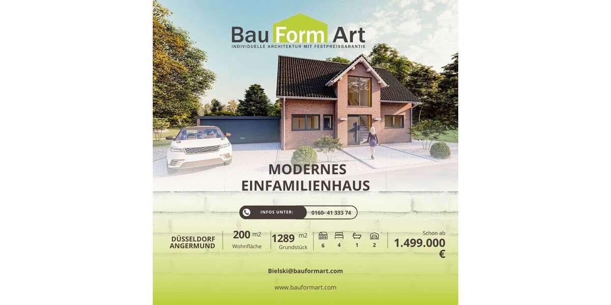 Einfamilienhaus Düsseldorf Stadtbezirk 5 - 5 Zimmer, 200 m&sup2;, 1.499.000&euro; | Angebot:25084387