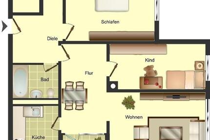 Wohnung Ratingen Tiefenbroich - 3 Zimmer, 76 m&sup2;, 869&euro; | Angebot:26680370