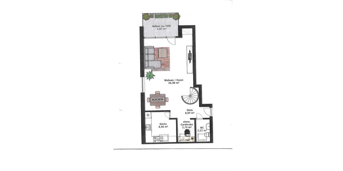 Maisonettenwohnung Mönchengladbach Süd - 2 Zimmer, 68 m&sup2;, 748&euro; | Angebot:26567433