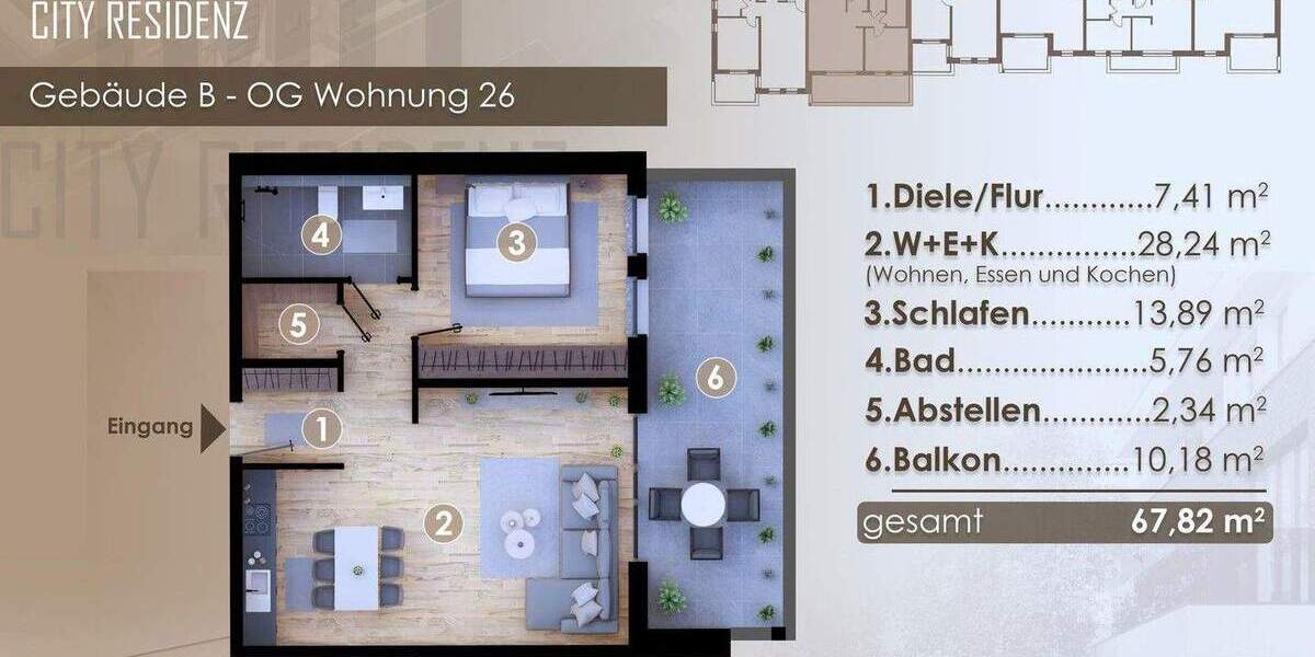 Etagenwohnung Niederkrüchten Elmpt Elmpt - 2 Zimmer, 67 m&sup2;, 344.746&euro; | Angebot:25663280