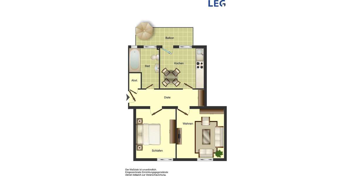 Etagenwohnung Duisburg Huckingen - 2 Zimmer, 53 m&sup2;, 266&euro; | Angebot:25371956