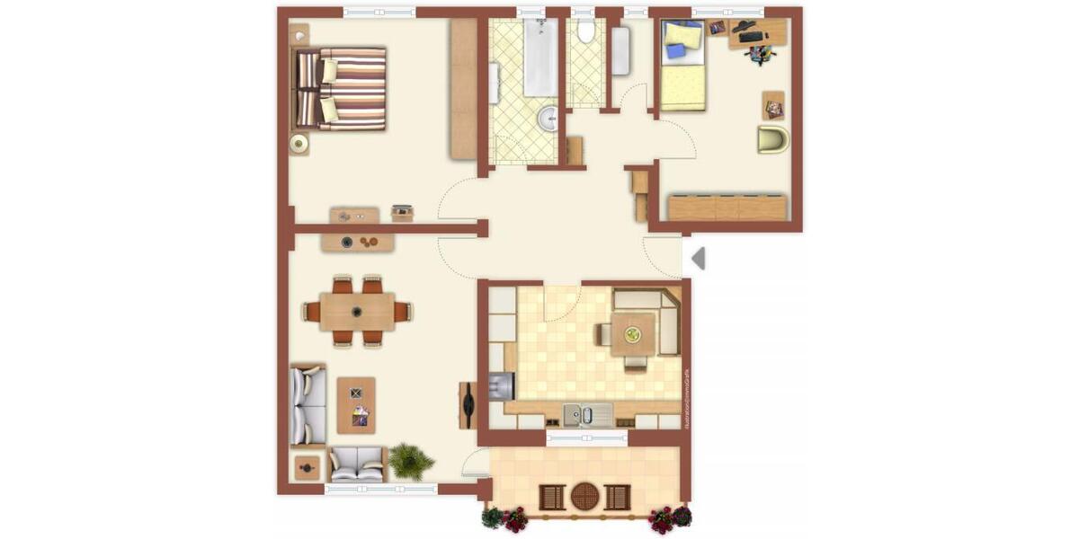 Etagenwohnung Mönchengladbach Süd - 3 Zimmer, 84 m&sup2;, 849&euro; | Angebot:25963940