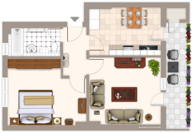 Etagenwohnung Mönchengladbach Süd - 2 Zimmer, 53 m&sup2;, 529&euro; | Angebot:25268221