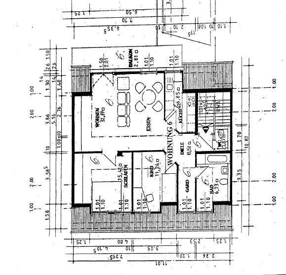 Etagenwohnung Mönchengladbach Odenkirchen - 3 Zimmer, 86 m&sup2;, 760&euro; | Angebot:25286140