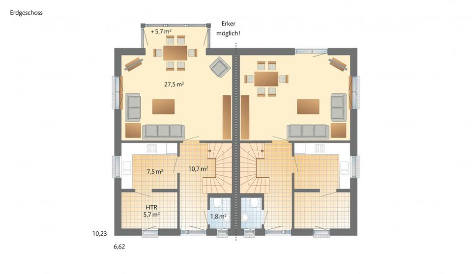 Doppelhaushälfte Duisburg Ruhrort - 4 Zimmer, 120 m&sup2;, 1.937&euro; | Angebot:23806568