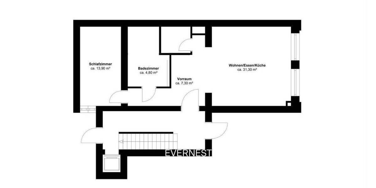 Etagenwohnung Düsseldorf Ludenberg - 2 Zimmer, 67 m&sup2;, 410.000&euro; | Angebot:25738410