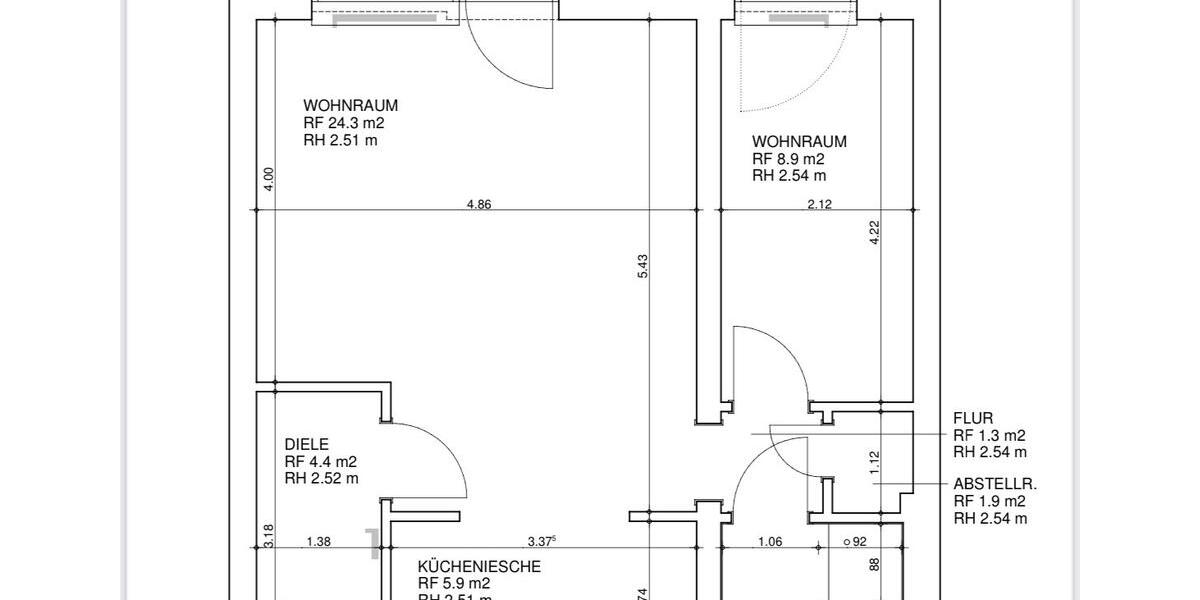 Erdgeschoßwohnung Mülheim an der Ruhr Linksruhr - 2.5 Zimmer, 51 m&sup2;, 600&euro; | Angebot:25650063