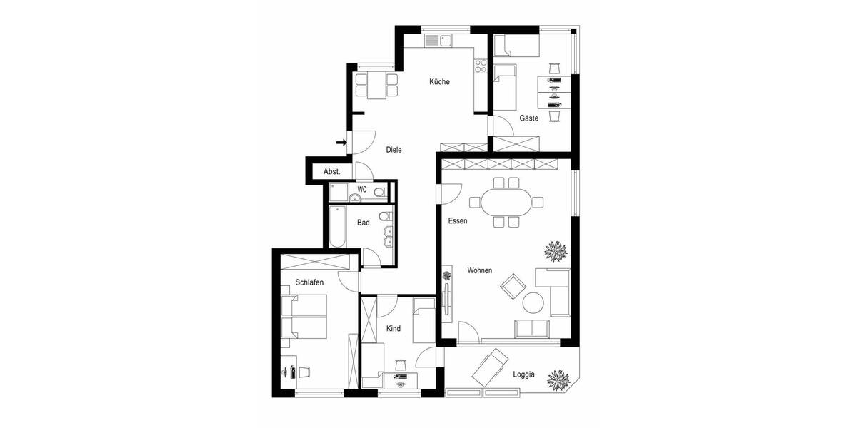 Etagenwohnung Neuss Gnadental - 4 Zimmer, 140 m&sup2;, 1.550&euro; | Angebot:26641440