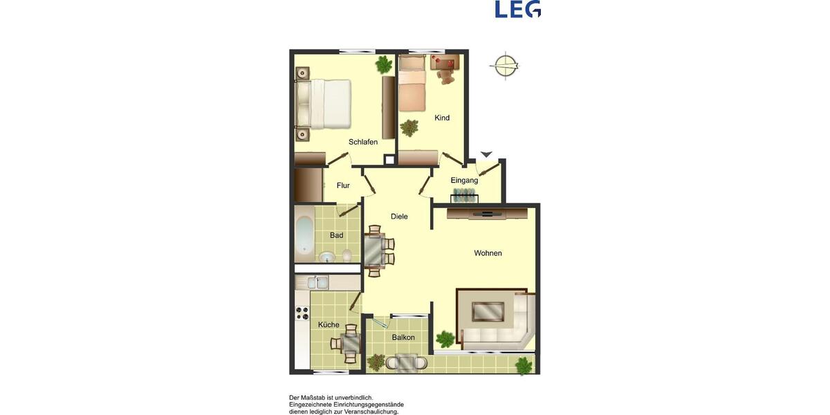 Etagenwohnung Ratingen Tiefenbroich - 3.5 Zimmer, 71 m&sup2;, 799&euro; | Angebot:26270297