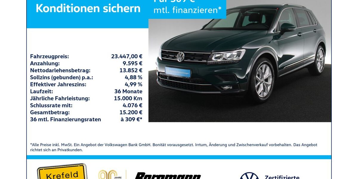 VW Tiguan 53.000 km 23.447 &euro; Krefeld 47803
