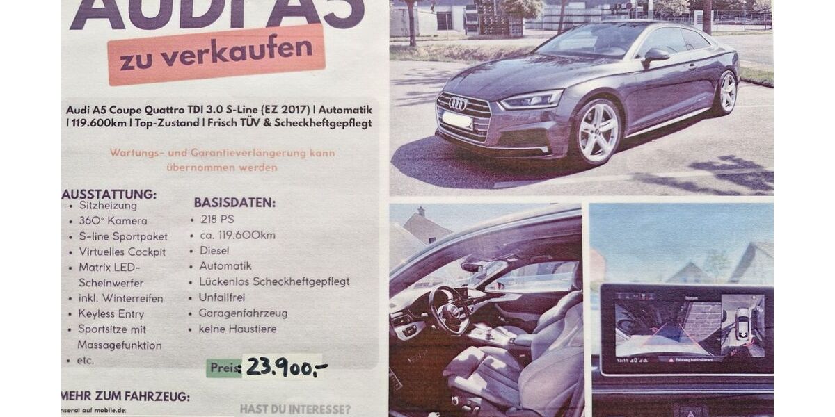 Audi A5 120.000 km 23.900 &euro; Wegberg 41844